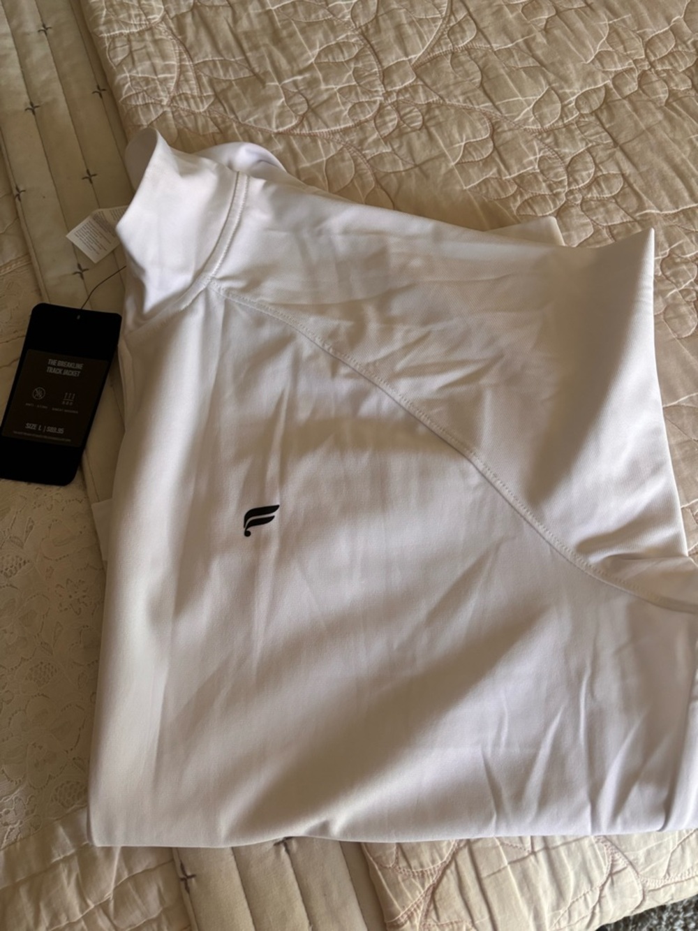 Fabletics white track jacket size L NWT